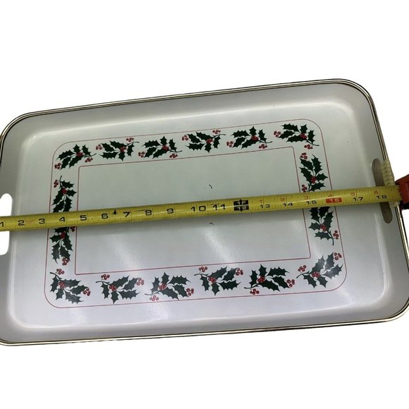 Vintage Stackable MCM 3pc  Christmas Holiday’s lacquer ware serving trays Japan - Picture 7 of 11